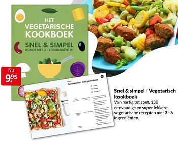 Aanbiedingen Snel + simpel - vegetarisch kookboek - Huismerk - Boekenvoordeel - Geldig van 16/04/2022 tot 24/04/2022 bij Boekenvoordeel