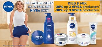 Aanbiedingen Kies + mix -20% op 2 nivea producten -30% op 3 nivea producten - Nivea - Geldig van 15/04/2022 tot 20/05/2022 bij Supra Bazar