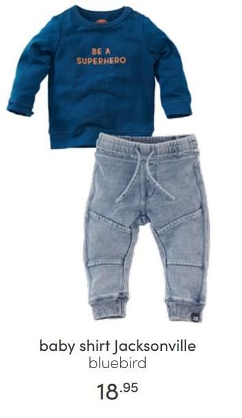 Aanbiedingen Baby shirt jacksonville bluebird - Z8 - Geldig van 17/04/2022 tot 23/04/2022 bij Baby & Tiener Megastore