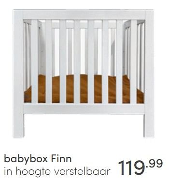 Aanbiedingen Babybox finn in hoogte verstelbaar - Huismerk - Baby &amp; Tiener Megastore - Geldig van 17/04/2022 tot 23/04/2022 bij Baby & Tiener Megastore