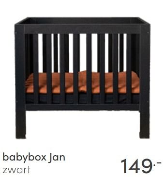 Aanbiedingen Babybox jan zwart - Huismerk - Baby &amp; Tiener Megastore - Geldig van 17/04/2022 tot 23/04/2022 bij Baby & Tiener Megastore