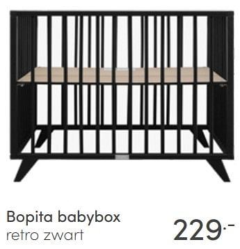 Aanbiedingen Bopita babybox retro zwart - Bopita - Geldig van 17/04/2022 tot 23/04/2022 bij Baby & Tiener Megastore