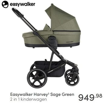 Aanbiedingen Easywalker harvey3 sage green 2 in 1 kinderwagen - Easywalker - Geldig van 17/04/2022 tot 23/04/2022 bij Baby & Tiener Megastore