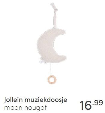 Aanbiedingen Jollein muziekdoosje moon nougat - Jollein - Geldig van 17/04/2022 tot 23/04/2022 bij Baby & Tiener Megastore