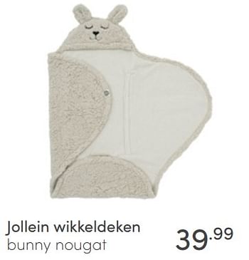 Aanbiedingen Jollein wikkeldeken bunny nougat - Jollein - Geldig van 17/04/2022 tot 23/04/2022 bij Baby & Tiener Megastore