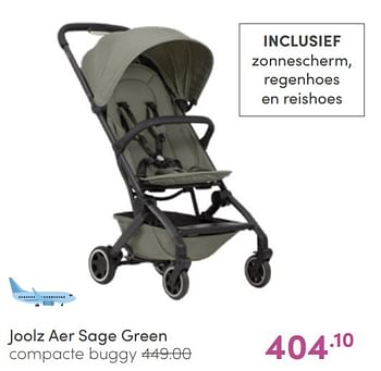 Aanbiedingen Joolz aer sage green compacte buggy - Joolz - Geldig van 17/04/2022 tot 23/04/2022 bij Baby & Tiener Megastore
