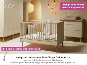Aanbiedingen Meegroei babykamer flow clay + oak - Quax - Geldig van 17/04/2022 tot 23/04/2022 bij Baby & Tiener Megastore