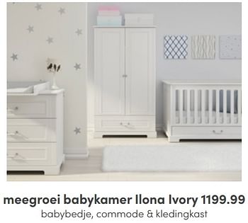 Aanbiedingen Meegroei babykamer ilona ivory - Huismerk - Baby &amp; Tiener Megastore - Geldig van 17/04/2022 tot 23/04/2022 bij Baby & Tiener Megastore