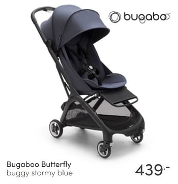 Aanbiedingen Bugaboo butterfly buggy stormy blue - Bugaboo - Geldig van 17/04/2022 tot 23/04/2022 bij Baby & Tiener Megastore