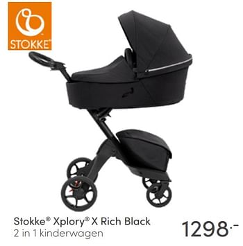 Aanbiedingen Stokke xplory x rich black 2 in 1 kinderwagen - Stokke - Geldig van 17/04/2022 tot 23/04/2022 bij Baby & Tiener Megastore