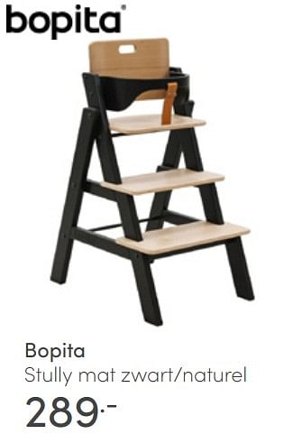 Aanbiedingen Bopita stully mat zwart-naturel - Bopita - Geldig van 17/04/2022 tot 23/04/2022 bij Baby & Tiener Megastore
