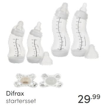 Aanbiedingen Difrax startersset - Difrax - Geldig van 17/04/2022 tot 23/04/2022 bij Baby & Tiener Megastore