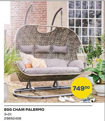 Aanbiedingen Egg chair palermo - Huismerk - Supra Bazar - Geldig van 15/04/2022 tot 20/05/2022 bij Supra Bazar