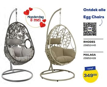 Aanbiedingen Egg chair rhodes - Huismerk - Supra Bazar - Geldig van 15/04/2022 tot 20/05/2022 bij Supra Bazar