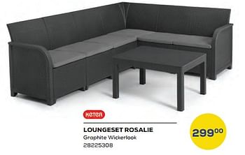 Aanbiedingen Loungeset rosalie - Keter - Geldig van 15/04/2022 tot 20/05/2022 bij Supra Bazar