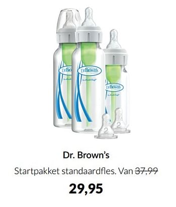 Aanbiedingen Dr. brown’s startpakket standaardfles - DrBrown's - Geldig van 12/04/2022 tot 16/05/2022 bij Babypark
