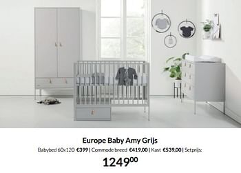 Aanbiedingen Europe baby amy grijs - Europe baby - Geldig van 12/04/2022 tot 16/05/2022 bij Babypark