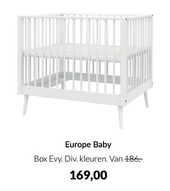 Aanbiedingen Europe baby box evy - Europe baby - Geldig van 12/04/2022 tot 16/05/2022 bij Babypark