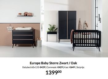 Aanbiedingen Europe baby sterre zwart - oak - Europe baby - Geldig van 12/04/2022 tot 16/05/2022 bij Babypark