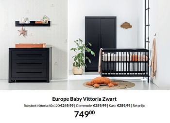 Aanbiedingen Europe baby vittoria zwart - Europe baby - Geldig van 12/04/2022 tot 16/05/2022 bij Babypark
