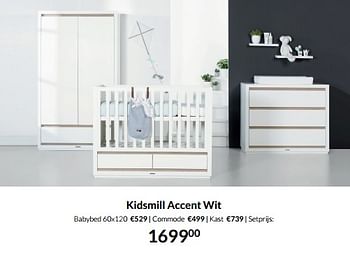 Aanbiedingen Kidsmill accent wit - Kidsmill - Geldig van 12/04/2022 tot 16/05/2022 bij Babypark