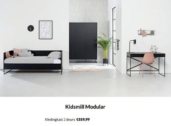 Aanbiedingen Kidsmill modular kledingkast 2 deurs - Kidsmill - Geldig van 12/04/2022 tot 16/05/2022 bij Babypark
