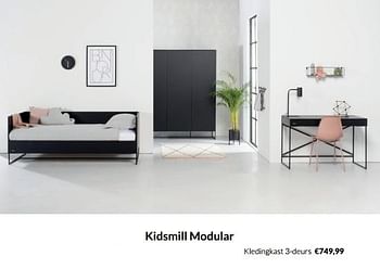 Aanbiedingen Kidsmill modular kledingkast 3-deurs - Kidsmill - Geldig van 12/04/2022 tot 16/05/2022 bij Babypark