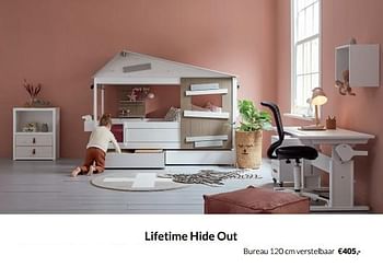 Aanbiedingen Lifetime hide out bureau verstelbaar - Lifetime Kidsrooms - Geldig van 12/04/2022 tot 16/05/2022 bij Babypark