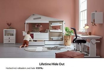 Aanbiedingen Lifetime hide out hutbed incl rolbodem - Lifetime Kidsrooms - Geldig van 12/04/2022 tot 16/05/2022 bij Babypark