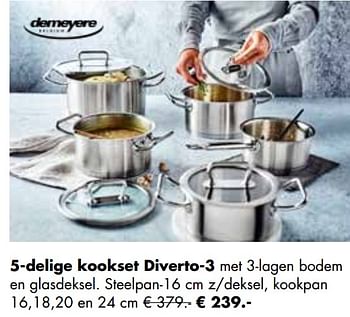 Aanbiedingen 5-delige kookset diverto-3 - Demeyere - Geldig van 25/04/2022 tot 21/05/2022 bij Multi Bazar