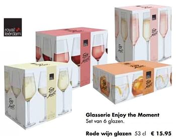 Aanbiedingen Glasserie enjoy the moment set van 6 rode wijn glazen - Royal Leerdam - Geldig van 25/04/2022 tot 21/05/2022 bij Multi Bazar