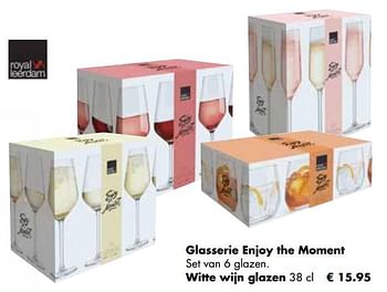Aanbiedingen Glasserie enjoy the moment set van 6 witte wijn glazen - Royal Leerdam - Geldig van 25/04/2022 tot 21/05/2022 bij Multi Bazar