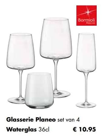 Aanbiedingen Glasserie planeo set van 4 waterglas - Bormioli Rocco  - Geldig van 25/04/2022 tot 21/05/2022 bij Multi Bazar