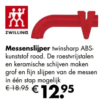 Aanbiedingen Messenslijper - Zwilling - Geldig van 25/04/2022 tot 21/05/2022 bij Multi Bazar