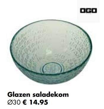 Aanbiedingen Glazen saladekom - Ogo - Geldig van 25/04/2022 tot 21/05/2022 bij Multi Bazar