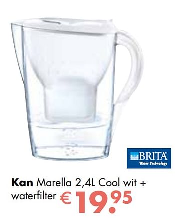 Aanbiedingen Kan marella 2,4l cool wit + waterfilter - Brita - Geldig van 25/04/2022 tot 21/05/2022 bij Multi Bazar