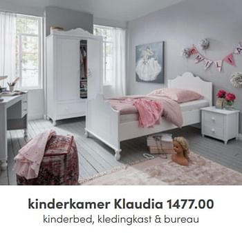 Aanbiedingen Kinderkamer klaudia - Huismerk - Baby &amp; Tiener Megastore - Geldig van 17/04/2022 tot 30/04/2022 bij Baby & Tiener Megastore