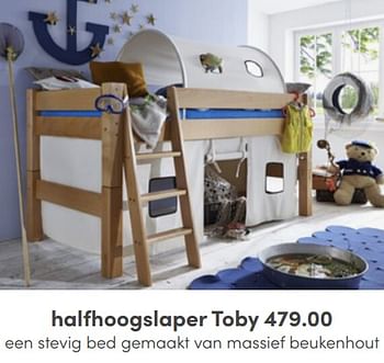 Aanbiedingen Halfhoogslaper toby - Huismerk - Baby &amp; Tiener Megastore - Geldig van 17/04/2022 tot 30/04/2022 bij Baby & Tiener Megastore