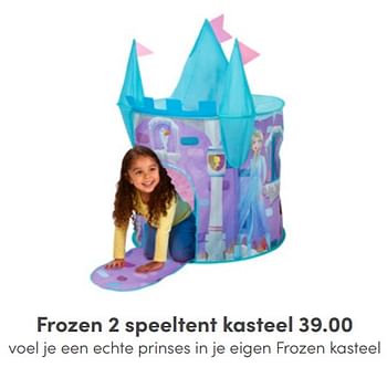 Aanbiedingen Frozen 2 speeltent kasteel - Disney  Frozen - Geldig van 17/04/2022 tot 30/04/2022 bij Baby & Tiener Megastore