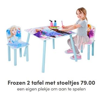 Aanbiedingen Frozen 2 tafel met stoeltjes - Disney  Frozen - Geldig van 17/04/2022 tot 30/04/2022 bij Baby & Tiener Megastore