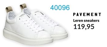 Aanbiedingen Leren sneakers - Pavement - Geldig van 01/04/2022 tot 30/04/2022 bij Bonaparte