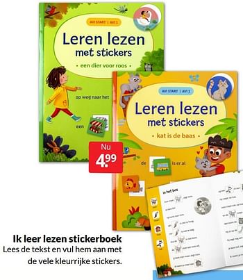 Aanbiedingen Ik leer lezen stickerboek - Huismerk - Boekenvoordeel - Geldig van 23/04/2022 tot 01/05/2022 bij Boekenvoordeel