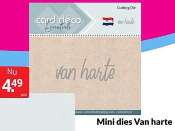 Aanbiedingen Mini dies van harte - Card Deco Essentials - Geldig van 23/04/2022 tot 01/05/2022 bij Boekenvoordeel