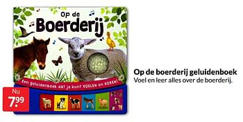 Aanbiedingen Op de boerderij geluidenboek - Huismerk - Boekenvoordeel - Geldig van 23/04/2022 tot 01/05/2022 bij Boekenvoordeel