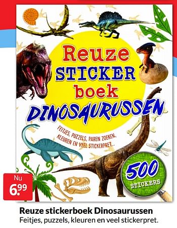 Aanbiedingen Reuze stickerboek dinosaurussen - Huismerk - Boekenvoordeel - Geldig van 23/04/2022 tot 01/05/2022 bij Boekenvoordeel