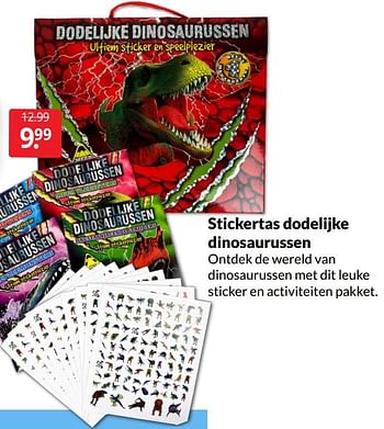 Aanbiedingen Stickertas dodelijke dinosaurussen - Huismerk - Boekenvoordeel - Geldig van 23/04/2022 tot 01/05/2022 bij Boekenvoordeel