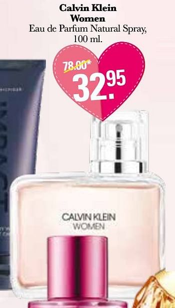 Aanbiedingen Calvin klein women eau de parfum natural spray - Calvin Klein - Geldig van 20/04/2022 tot 07/05/2022 bij De Online Drogist