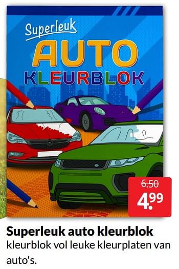 Aanbiedingen Superleuk auto kleurblok - Huismerk - Boekenvoordeel - Geldig van 23/04/2022 tot 01/05/2022 bij Boekenvoordeel