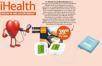 Aanbiedingen Ihealth track bloeddrukmeter - Ihealth - Geldig van 20/04/2022 tot 07/05/2022 bij De Online Drogist