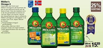 Aanbiedingen Möller`s omega-3 citroen - MÃ¶ller's - Geldig van 20/04/2022 tot 07/05/2022 bij De Online Drogist
